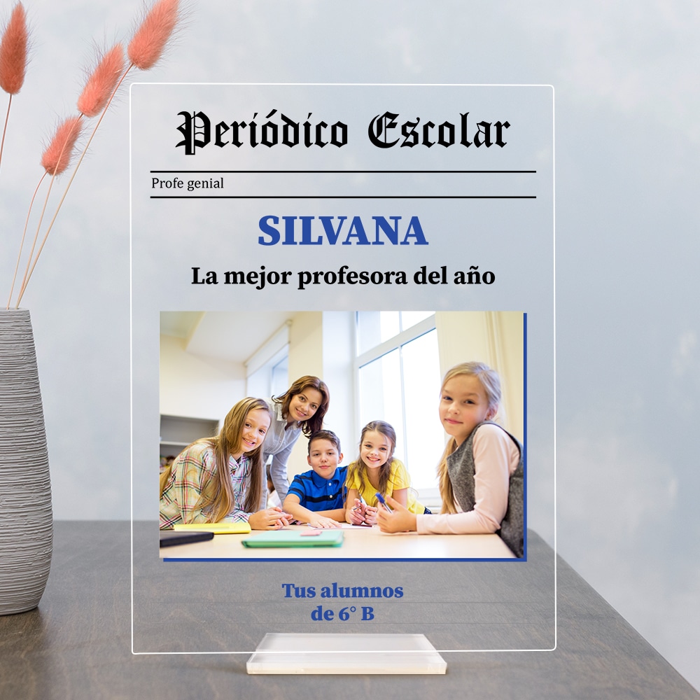 Placa Periódico Escolar con Foto y Texto personalizada