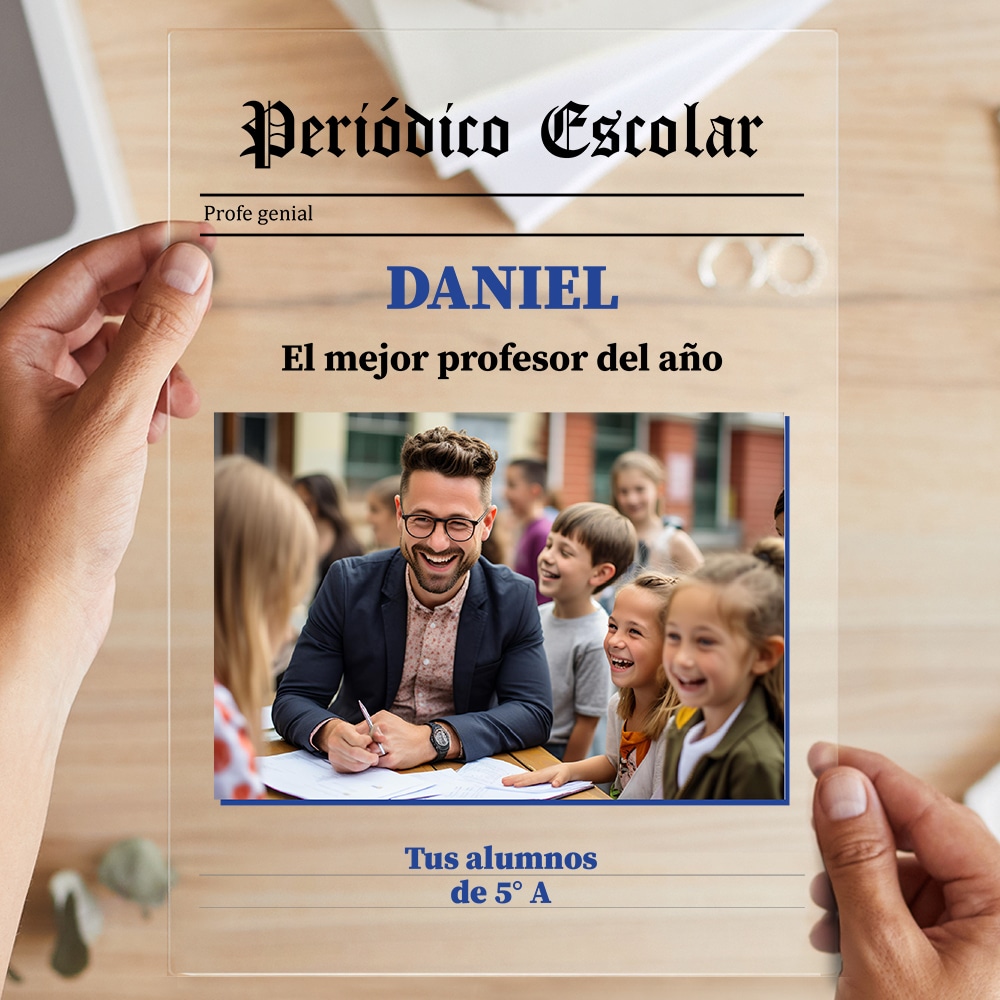 Placa Periódico Escolar con Foto y Texto personalizada