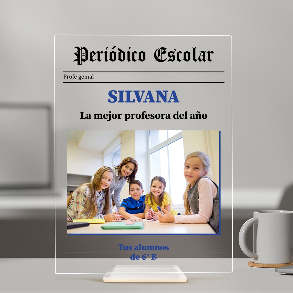 Placa Periódico Escolar con Foto y Texto personalizada