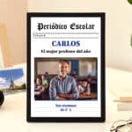 Miniatura de Placa Periódico Escolar con Foto y Texto personalizada