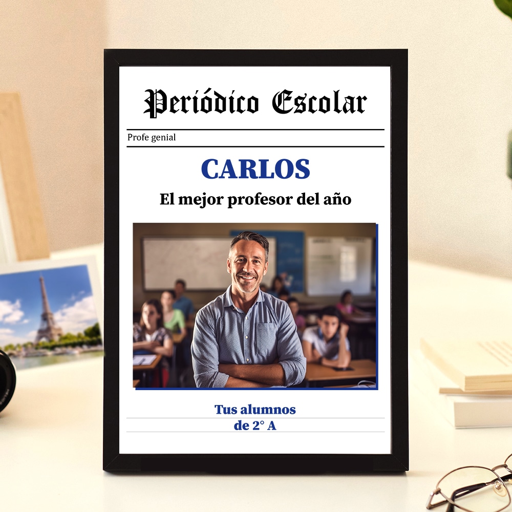 Placa Periódico Escolar con Foto y Texto personalizada