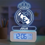 Miniatura de Reloj Despertador con Luz Escudo Real Madrid personalizado