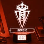 Miniatura de Reloj Despertador con Luz Escudo Sporting de Gijón personalizado