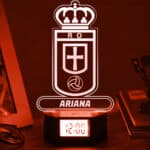 Miniatura de Reloj Despertador con Luz Escudo Oviedo personalizado