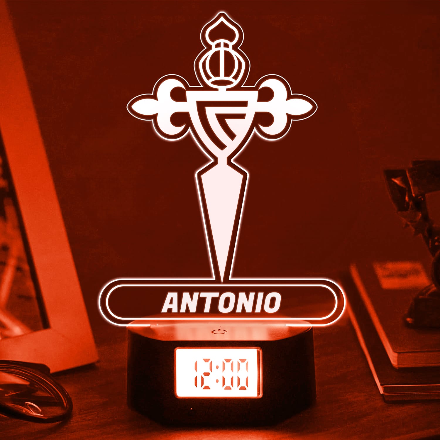 Reloj Despertador con Luz Escudo Celta Vigo personalizado