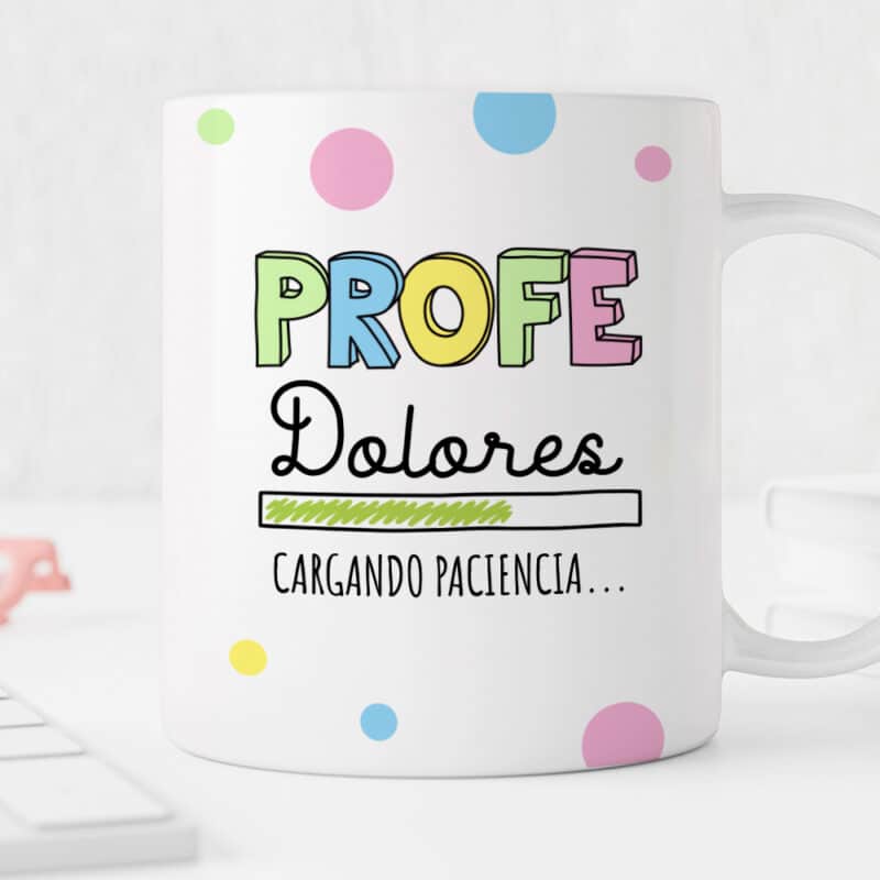 Taza Cargando Paciencia con Nombre personalizada