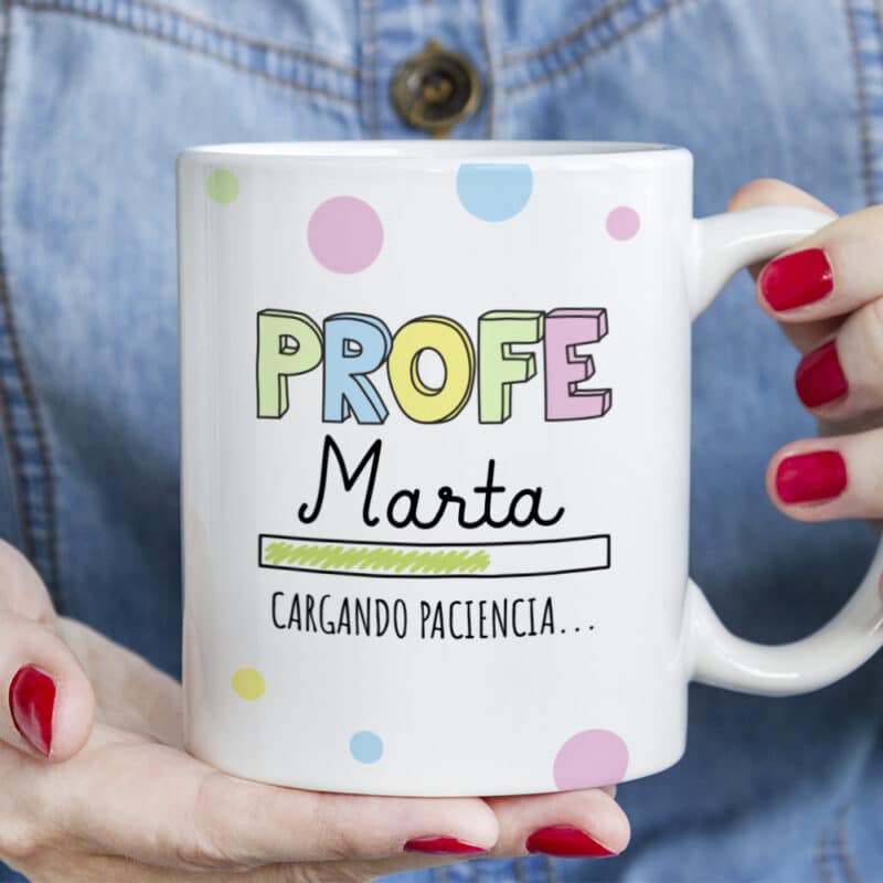 Taza Cargando Paciencia con Nombre personalizada