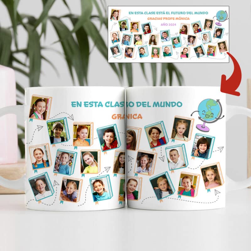 Taza Fotos Alumnos con Texto personalizada