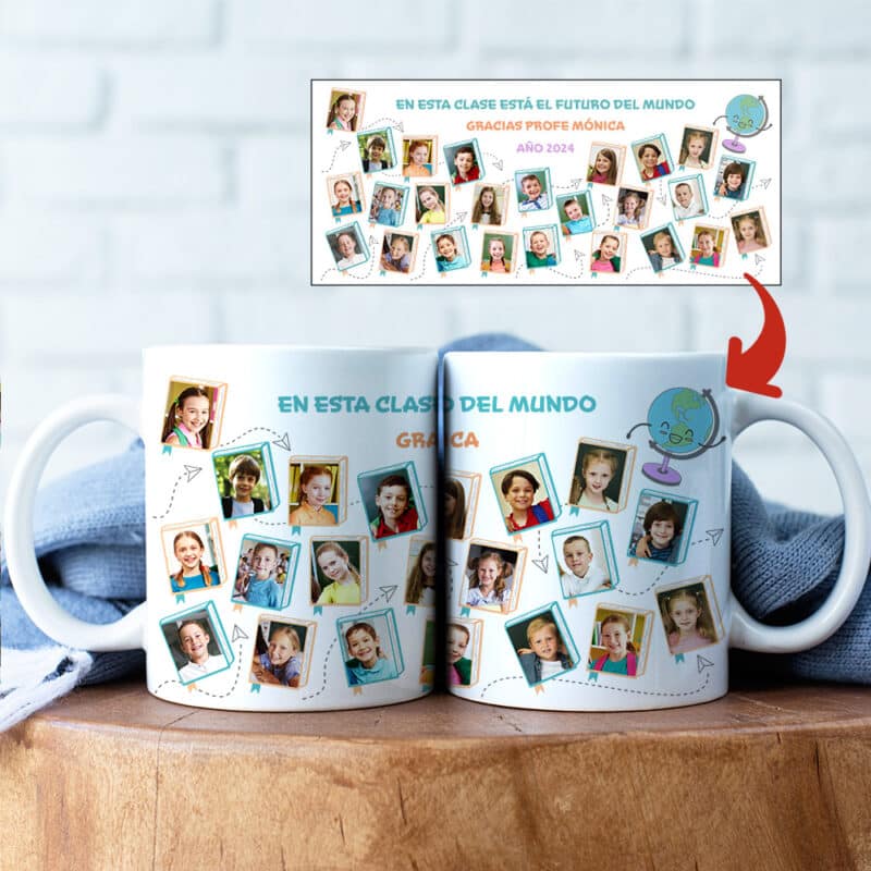 Taza Fotos Alumnos con Texto personalizada