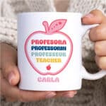 Miniatura de Taza Manzana Idiomas con Nombre personalizada