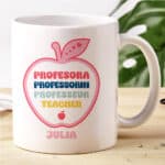 Miniatura de Taza Manzana Idiomas con Nombre personalizada