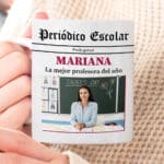 Miniatura de Taza Periódico Escolar con Foto y Texto personalizada