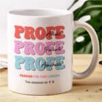 Miniatura de Taza Profe Tres Colores con Texto personalizada