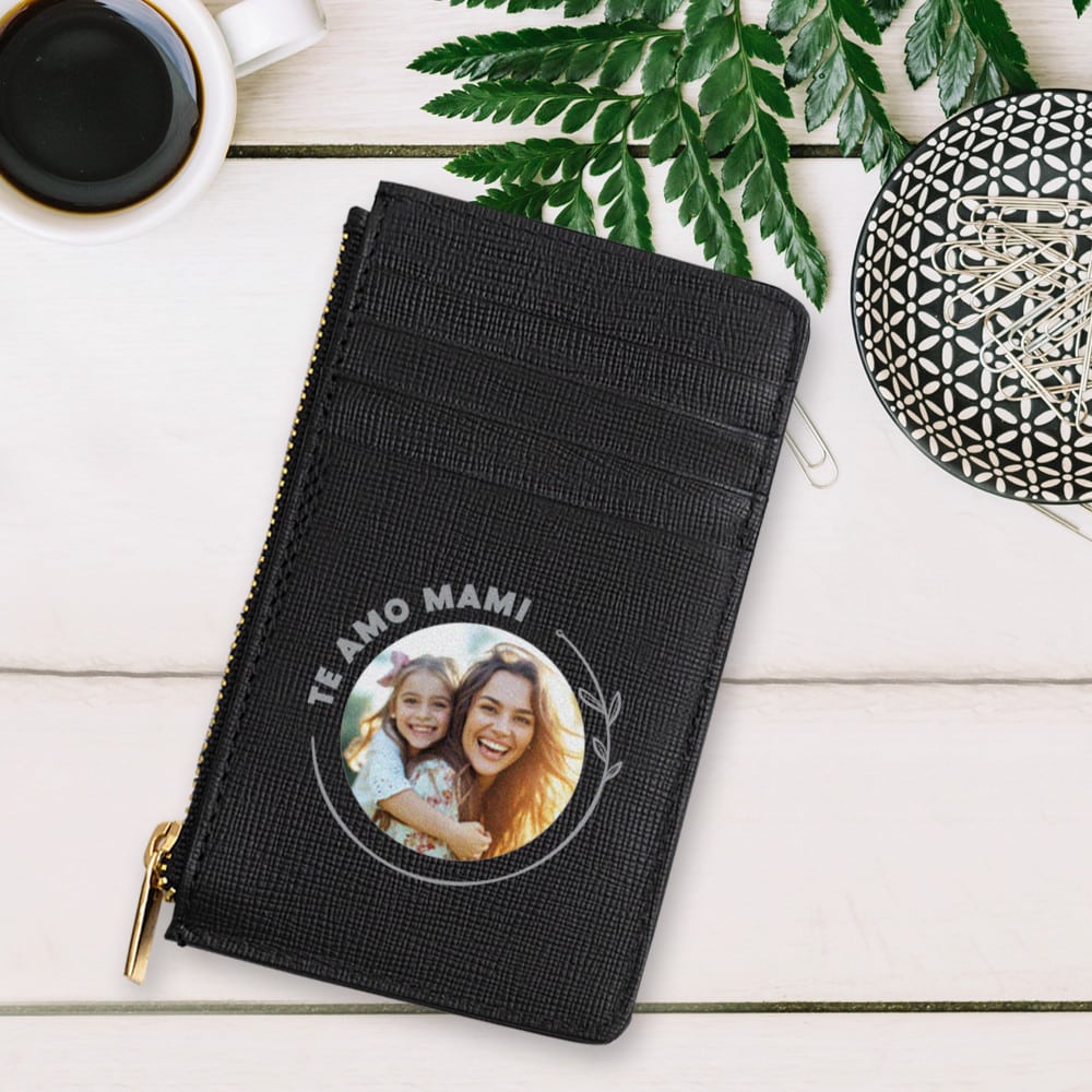 Cartera Foto en Círculo con Frase personalizada