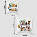 Miniatura de Cojín Polaroid con Cuatro Fotos y Texto personalizado