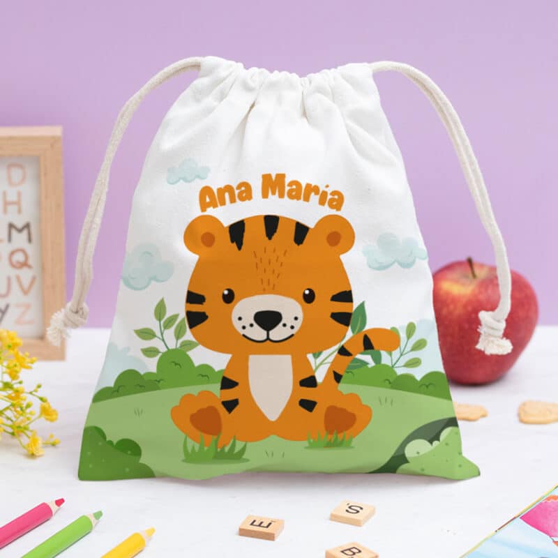 Bolsita para Merienda Infantil Animales Selva personalizada