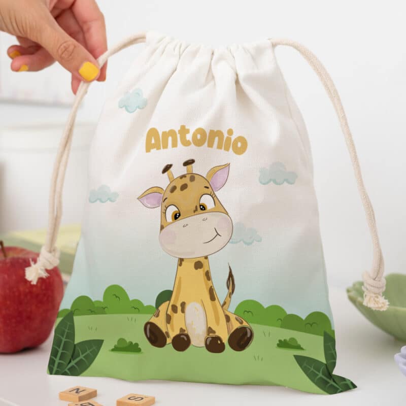 Bolsita para Merienda Infantil Animales Selva personalizada