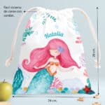 Miniatura de Bolsita para Merienda Infantil Sirenita personalizada