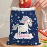 Miniatura de Bolsita para Merienda Infantil Unicornios Coloridos personalizada