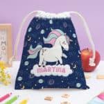 Miniatura de Bolsita para Merienda Infantil Unicornios Coloridos personalizada