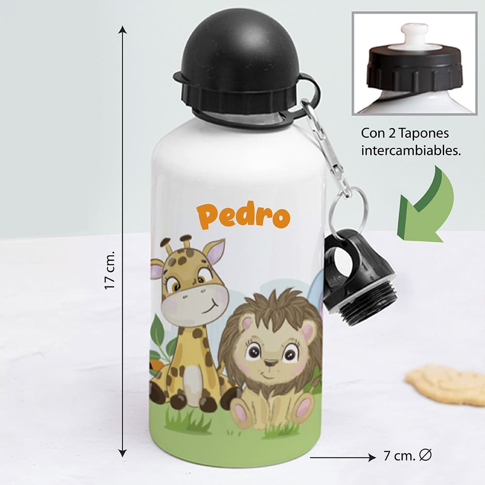 Botella Infantil Animales Selva personalizada