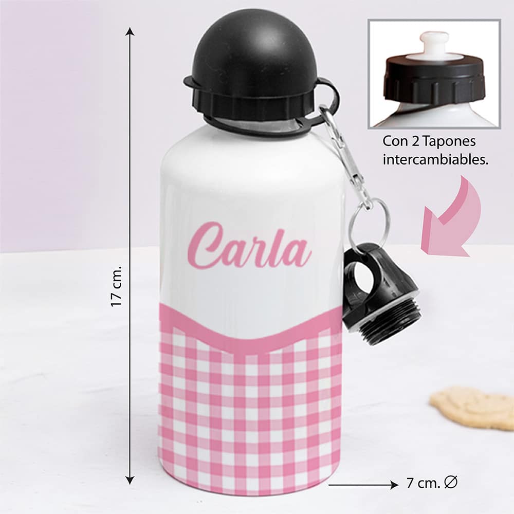 Botella Infantil Cuadros personalizada