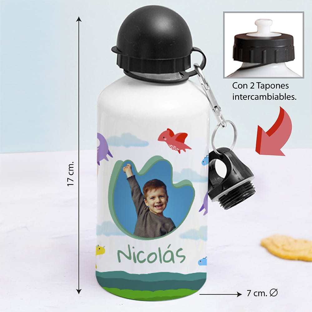 Botella Infantil Dinosaurios personalizada