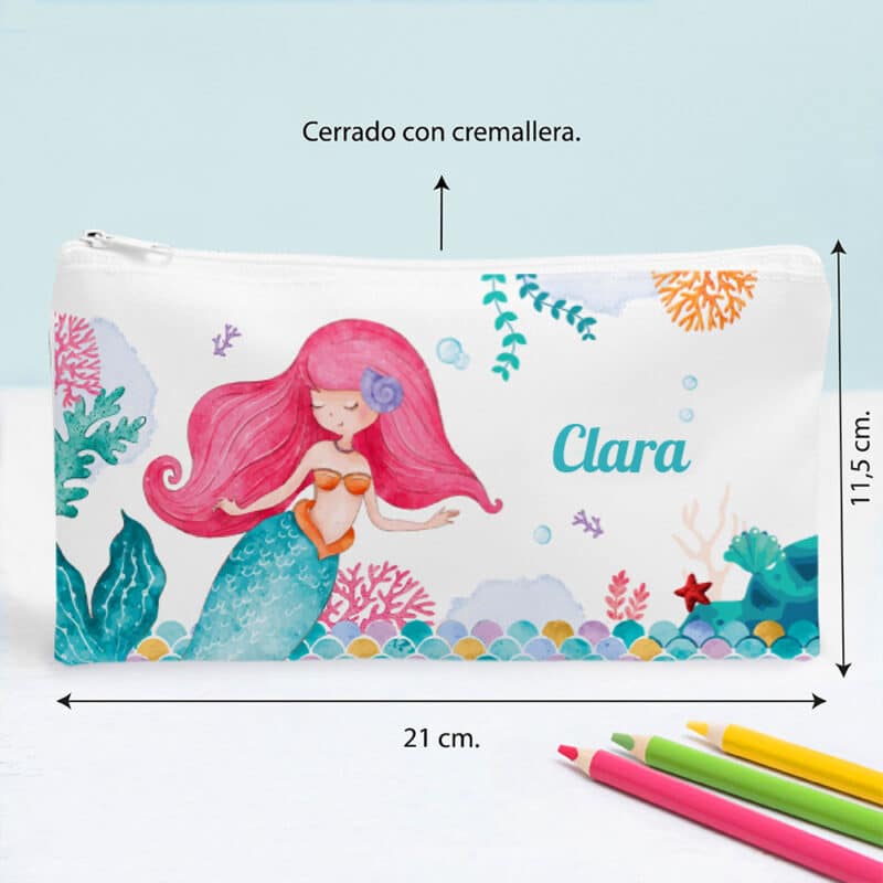 Estuche Infantil Sirenita personalizado