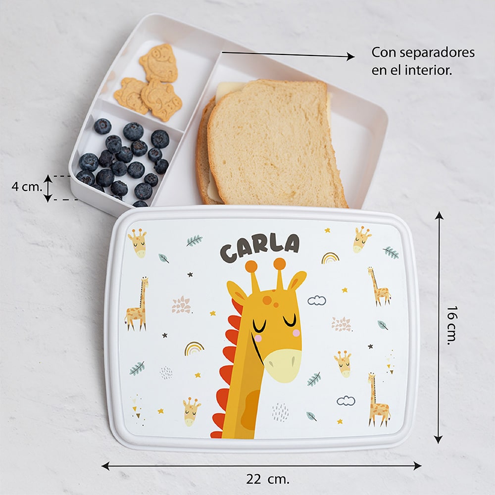 Fiambrera Infantil Animales de Colores personalizada