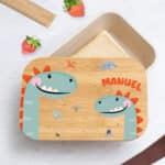 Miniatura de Fiambrera con Tapa de Madera Infantil Animales de Colores personalizada