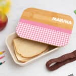 Miniatura de Fiambrera con Tapa de Madera Infantil Cuadros personalizada