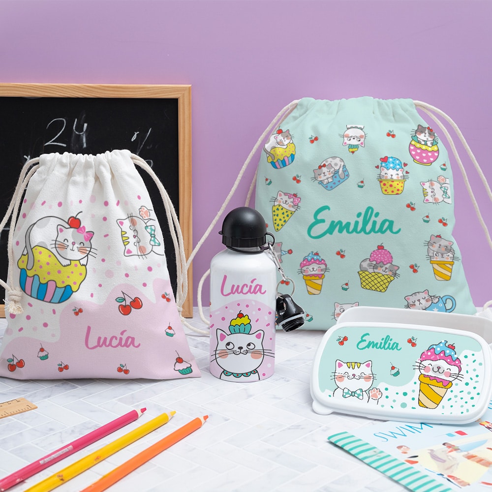 Fiambrera Infantil Gatitos personalizada