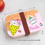 Miniatura de Fiambrera con Tapa de Madera Infantil Gatitos personalizada