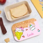 Miniatura de Fiambrera con Tapa de Madera Infantil Gatitos personalizada