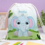 Miniatura de Mochila Saco Infantil Animales Selva personalizada