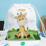 Miniatura de Mochila Saco Infantil Animales Selva personalizada