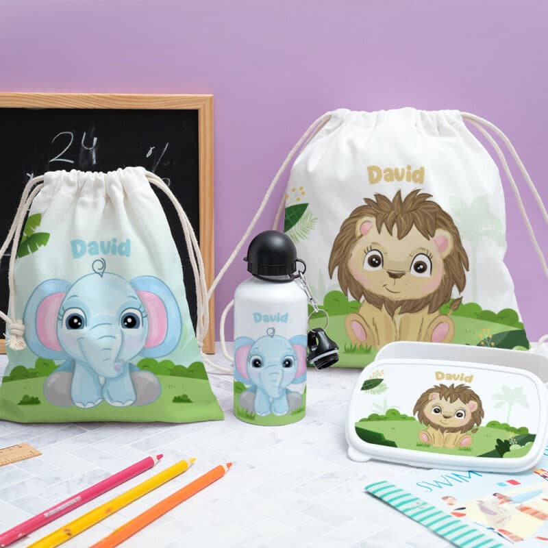 Mochila Saco Infantil Animales Selva personalizada