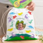 Miniatura de Mochila Saco Infantil Dinosaurios personalizada