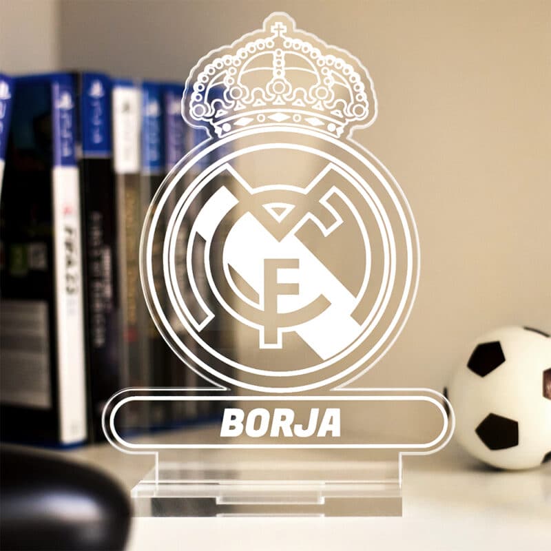 Placa Escudo Real Madrid con Nombre personalizada