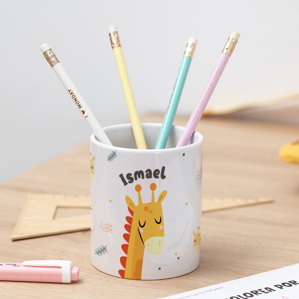 Portalápices Infantil Animales de Colores personalizado