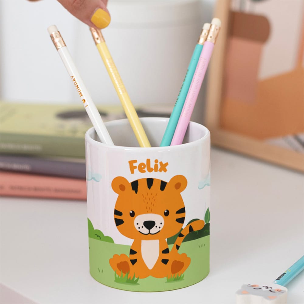 Portalápices Infantil Animales Selva personalizado