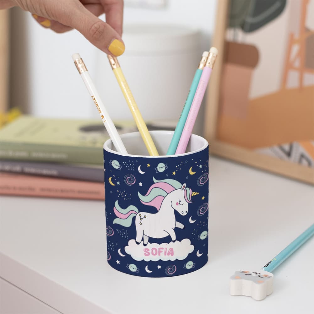 Portalápices Infantil Unicornios Coloridos personalizado