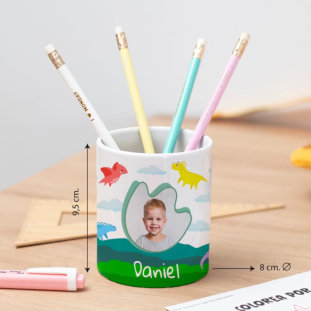 Portalápices Infantil Dinosaurios personalizado