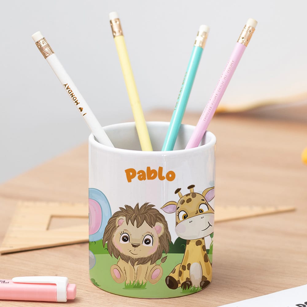 Portalápices Infantil Animales Selva personalizado