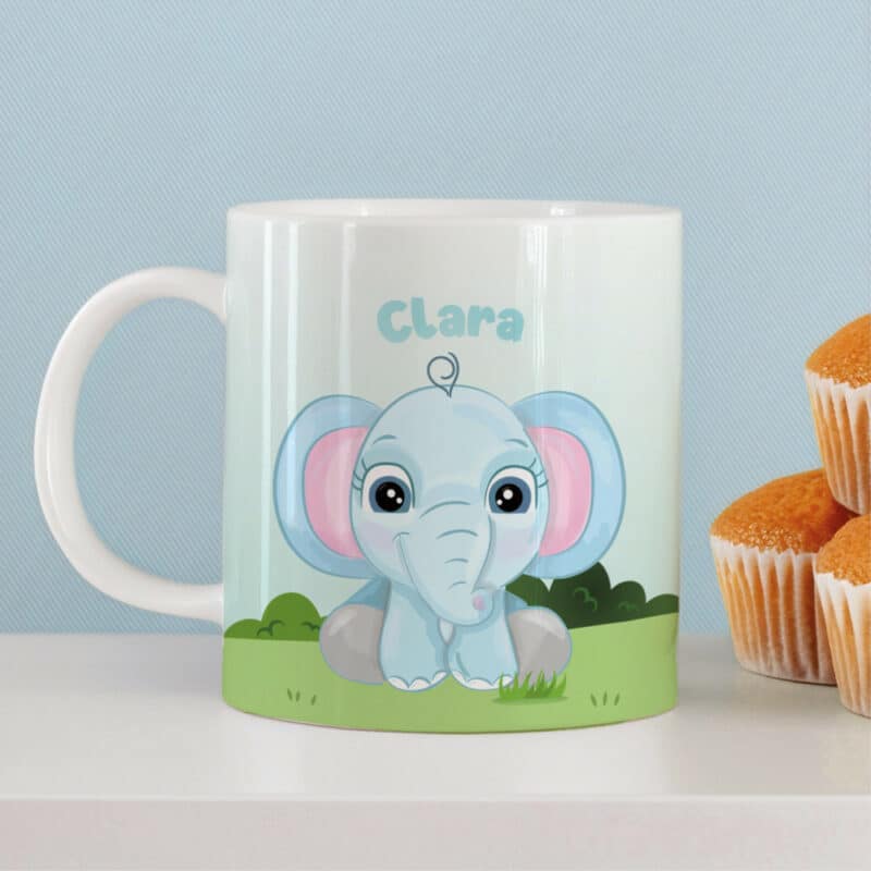 Taza Infantil Irrompible Animales Jungla con Nombre personalizada