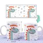 Miniatura de Taza Infantil Irrompible Animales de Colores con Nombre personalizada