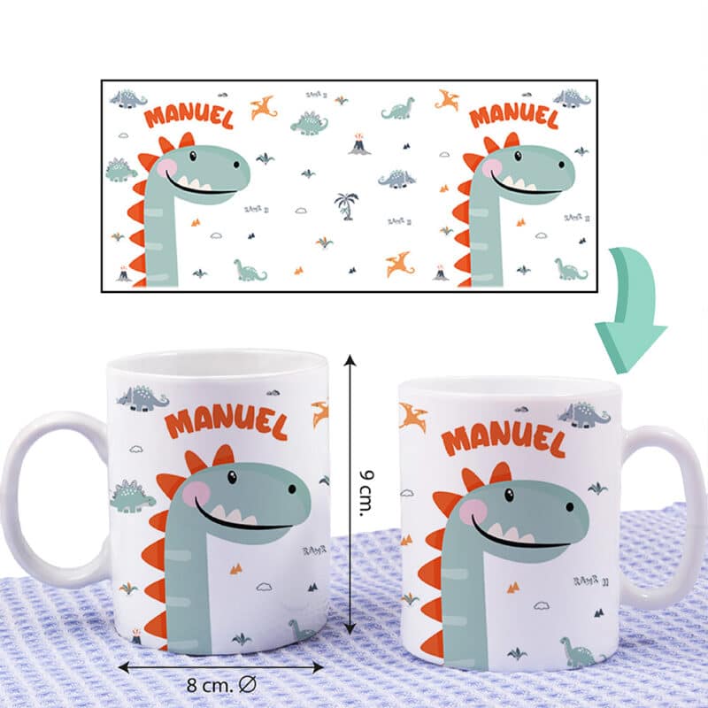 Taza Infantil Irrompible Animales de Colores con Nombre personalizada