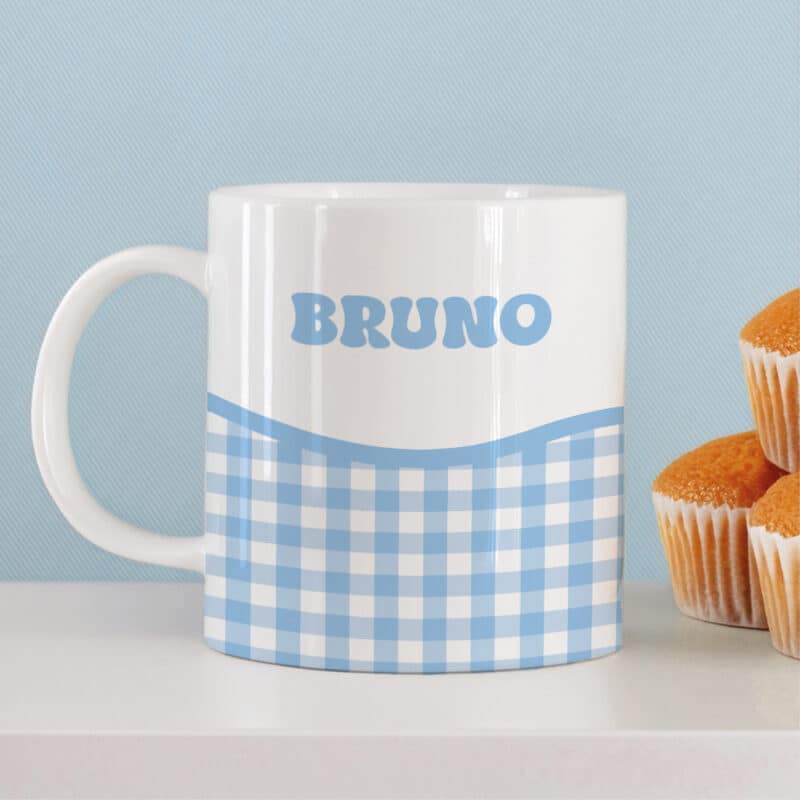 Taza Infantil Irrompible Cuadros con Nombre personalizada