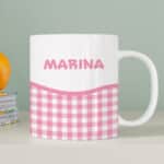 Miniatura de Taza Infantil Irrompible Cuadros con Nombre personalizada