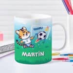 Miniatura de Taza Infantil Irrompible Fútbol con Nombre personalizada